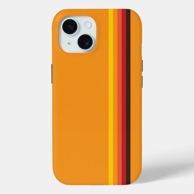Cool Retro 70er Streifen Orange Yellow Red Case-Mate iPhone Hülle (Rückseite)
