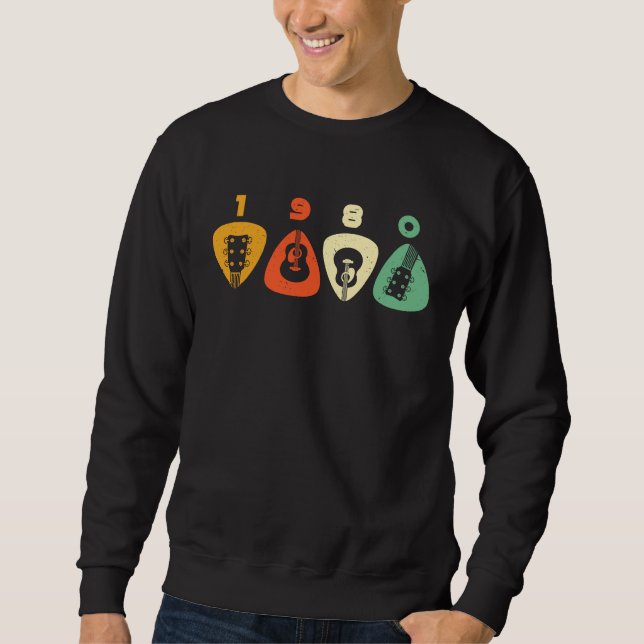 Cool Retro 80s 1980 Bass Guitarist Rock Musician G Sweatshirt (Vorderseite)