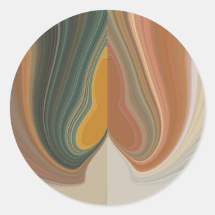 Cool Retro Abstrakt Graphic bunt Matata strand Runder Aufkleber