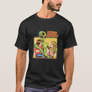 Cool Retro Alien ET Hello Humans Weltraumgalaxie T-Shirt