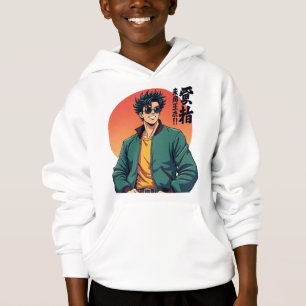 Cool Retro Anime Typ - Stilvolle 80er Ästhetik Hoodie