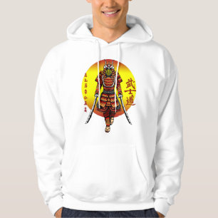 Cool Retro Armored Samurai mit 2 Katanas Hoodie