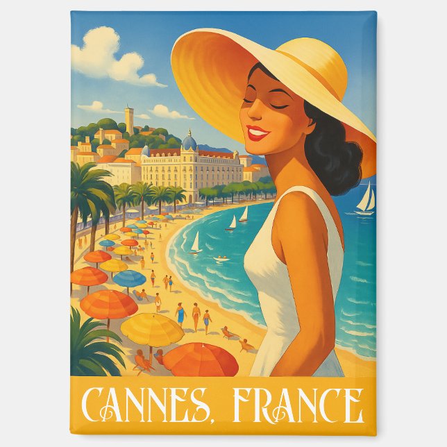 Cool Retro Cannes Côte d'Azur Magnet (Vorderseite)