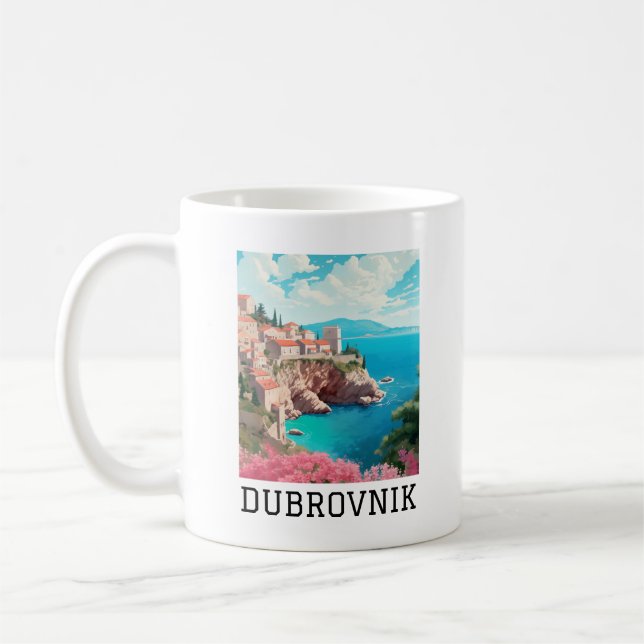 Cool Retro Classic Dubrovnik Kroatien Kaffeetasse (Links)