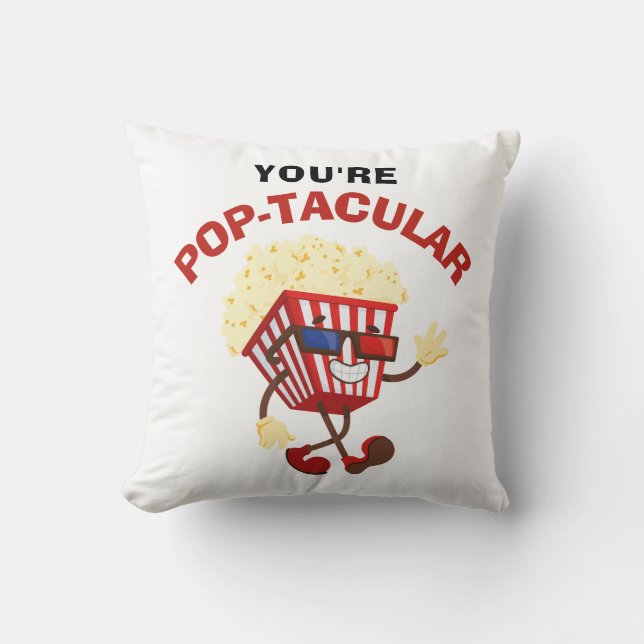 Cool Retro Funny Popcorn Spaß Filmgeschenk Kissen (Vorderseite)
