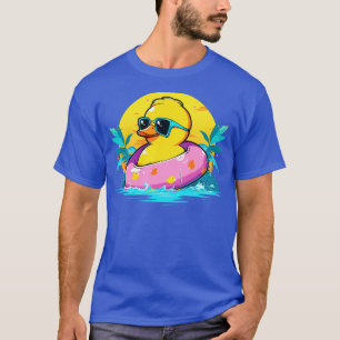 Cool Retro Gelbe Ente in Sonnenbrille 70er 80er Fu T-Shirt