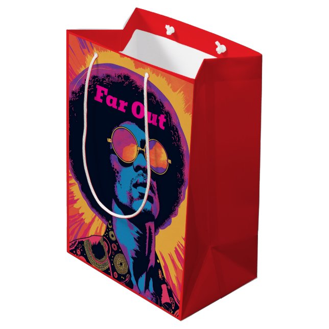 Cool/Retro-Geschenktasche Mittlere Geschenktüte (Rückseite Schrägansicht)