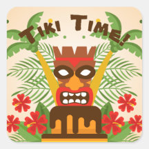 Cool Retro Hawaiian Idol Tiki Bar Palmen