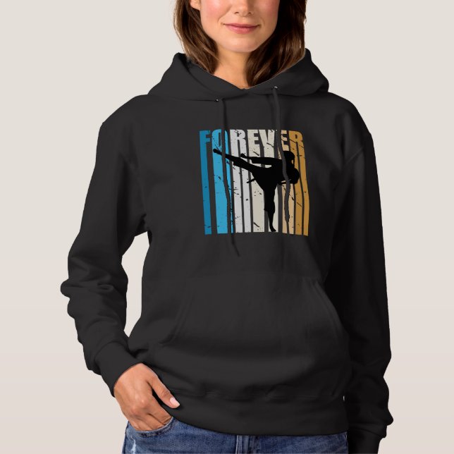 Cool Retro Jiu Jitsu Fan Loves Taekwondo Judo Fore Hoodie (Vorderseite)