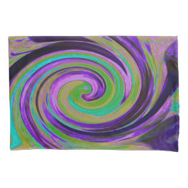 Cool Retro Lila und Chartreuse Liquid Art Swirl Kissenbezug