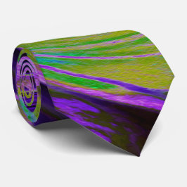Cool Retro Lila und Chartreuse Liquid Art Swirl Krawatte