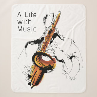 Cool Retro Man Playing Alto Saxophone - Jazz Sherpadecke