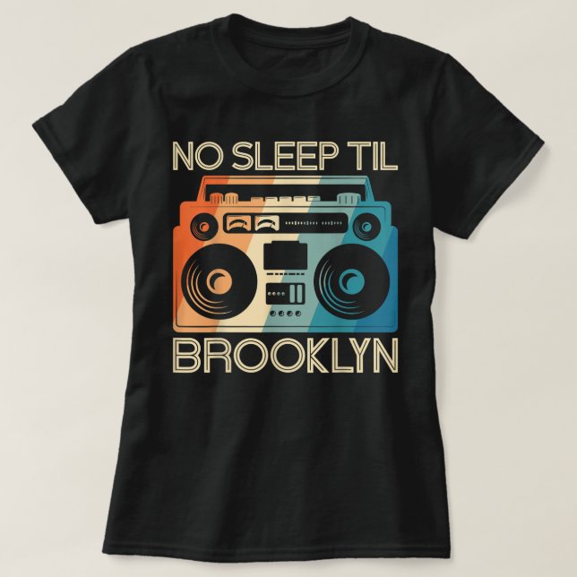 Cool Retro No Sleep Til Brooklyn, Old School Porta T-Shirt (Design vorne)