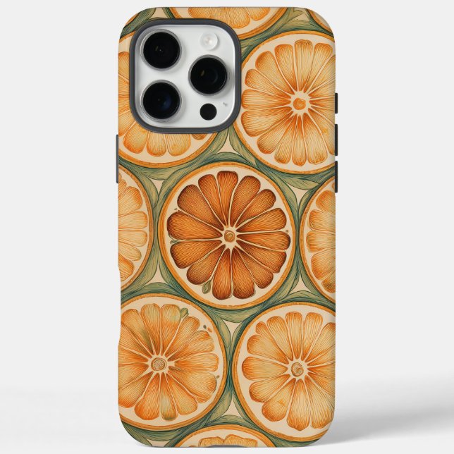 Cool Retro Orange Muster iPhone 16 Pro Max Case (Rückseite)