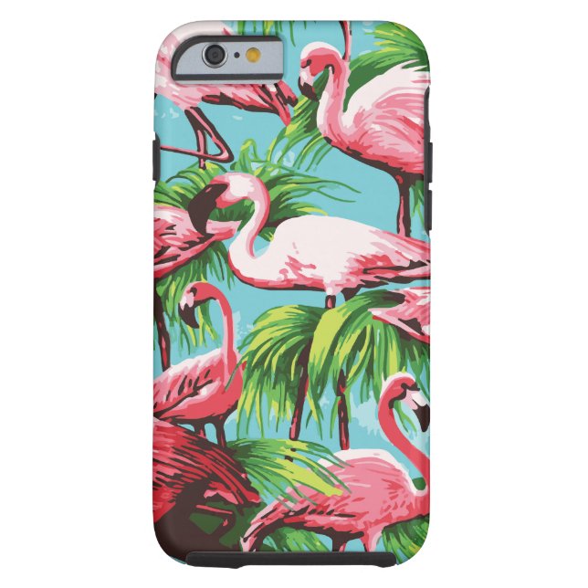 Cool Retro Rosa Flamingos Case-Mate iPhone Hülle (Rückseite)