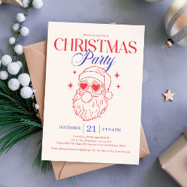 Cool Retro Santa Christmas Party Feiertagskarte