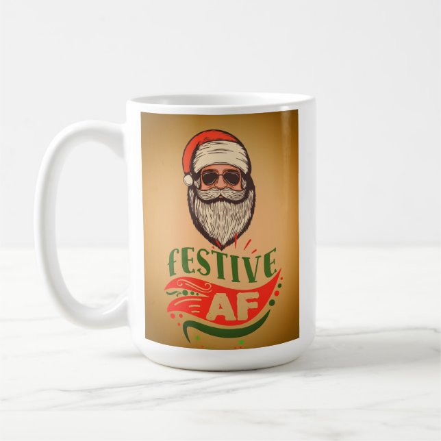 Cool Retro Santa Holiday Tasse (Links)