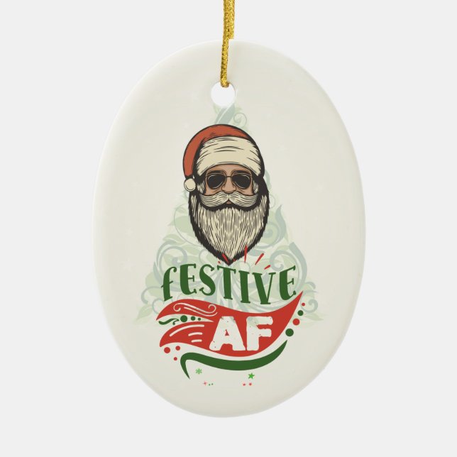Cool Retro Santa Keramik Ornament (Vorne)