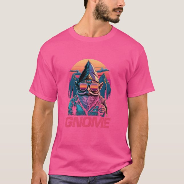 Cool Retro Sonnenbrille Gnome T-Shirt (Vorderseite)