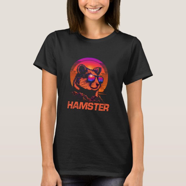 Cool Retro Sonnenbrille Hamster T-Shirt (Vorderseite)