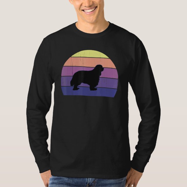Cool Retro Sunset Fun Cavalier King Charles Spanie T-Shirt (Vorderseite)