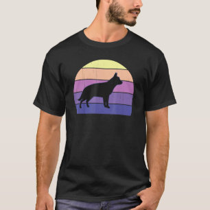 Cool Retro Sunset German Shepherds Großer Hundebes T-Shirt