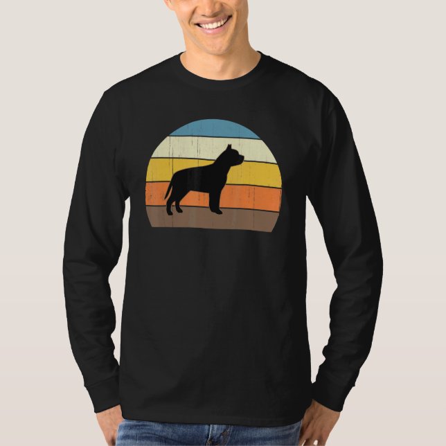 Cool Retro Sunset Pit Bulls - Großer Pitbulbesitze T-Shirt (Vorderseite)