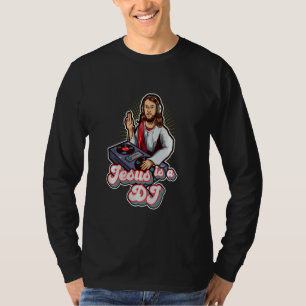 Cool Retro Vintag Jesus ist ein DJ Mixer Music Tur T-Shirt