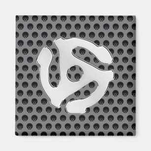 COOL Retro Vintage Silver Chrome Like 45 spacer DJ Magnet