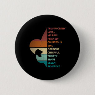 Cool Retro Vintage Stil Pfadfinder Gesetz Button