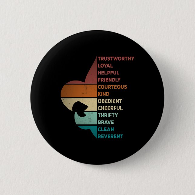 Cool Retro Vintage Stil Pfadfinder Gesetz  Button (Vorderseite)