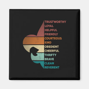 Cool Retro Vintage Stil Pfadfinder Gesetz Magnet