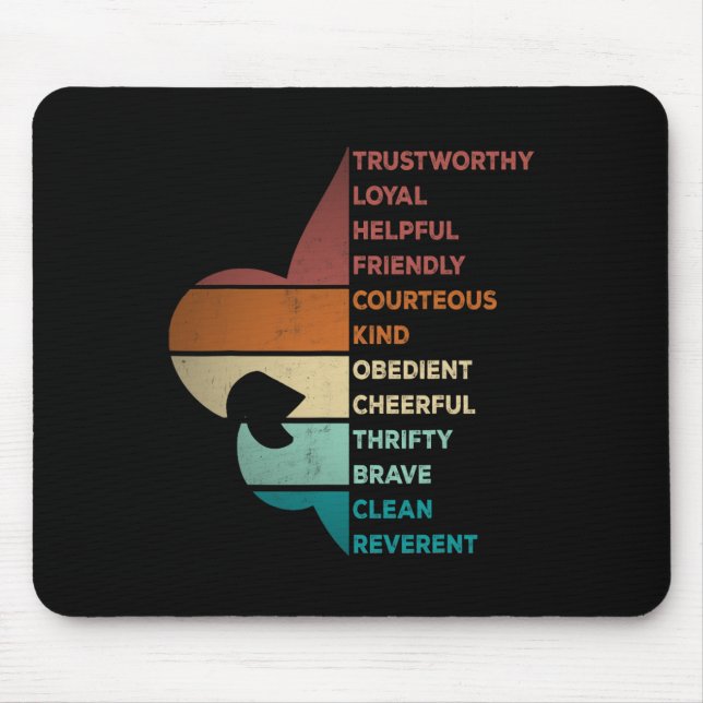 Cool-Retro-Vintage-Stil-Pfadfinder-Gesetz  Mousepad (Vorne)