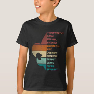 Cool Retro Vintage Stil Pfadfinder Gesetz  T-Shirt