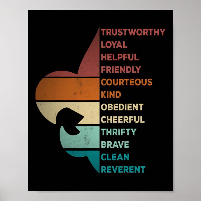Cool Retro Vintage Style Pfadfinder Gesetz  Poster (Vorne)