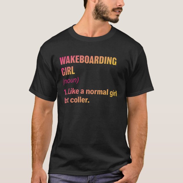 Cool Retro Wakeboarding Graphic For Wakeboard T-Shirt (Vorderseite)
