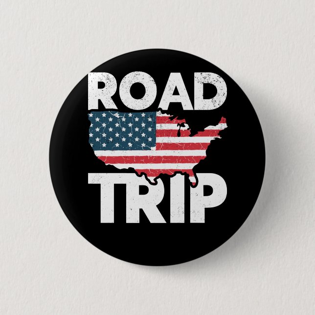 Cool Road Trip American Traveller USA Travel Button (Vorderseite)