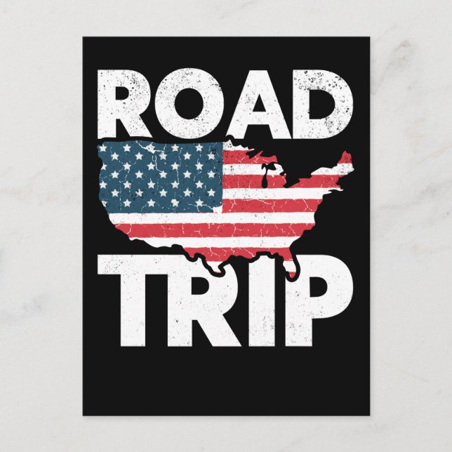 Cool Road Trip American Traveller USA Travel Postkarte (Vorderseite)