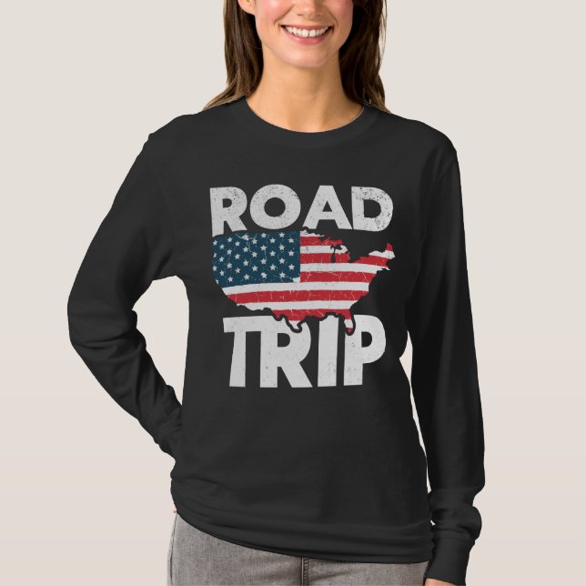 Cool Road Trip American Traveller USA Travel T-Shirt (Vorderseite)