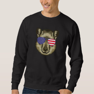 Cool Rock Hyrax mit einer US-Flaggensonnenbrille Sweatshirt