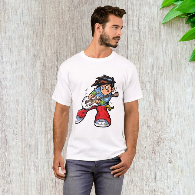 Cool Rock Star Gitarrist Fun Musiker T-Shirt (Von Creator hochgeladen)