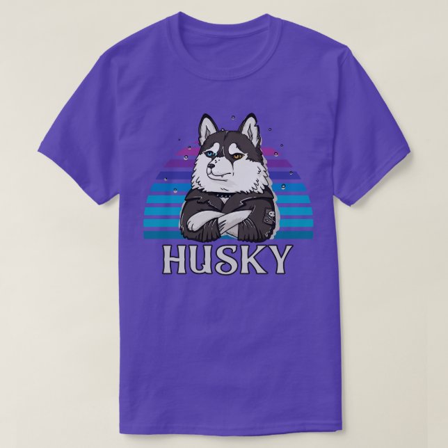 Cool Rocker Husky Dog Lover T-Shirt (Design vorne)