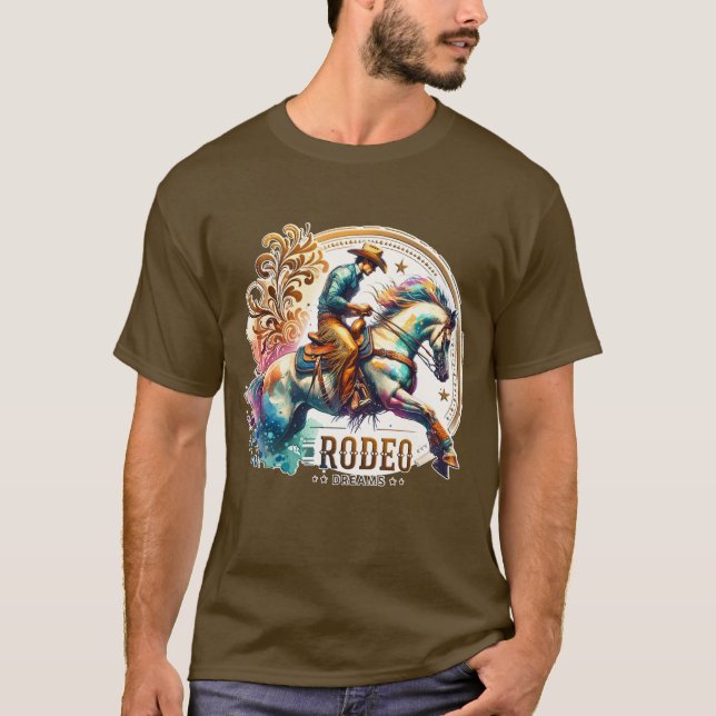 Cool Rodeo Träume Cowboy Western T-Shirt (Vorderseite)