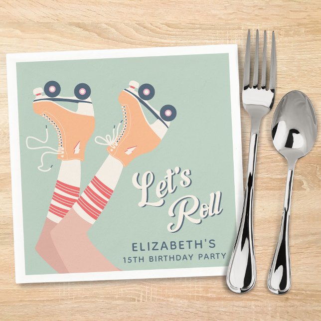 Cool Roller Skaten Geburtstagsparty Serviette (Von Creator hochgeladen)