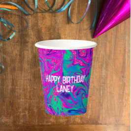 Cool rosa Aquamariner Glitzer Girl Birthday Slime  Pappbecher