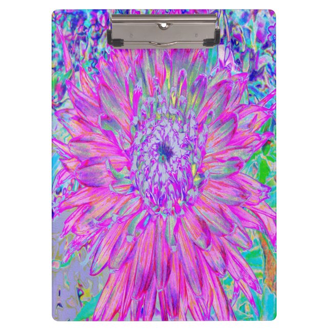 Cool rosa Blau und Lila Künstlerische Dahlia Blüte Klemmbrett (Vorderseite)