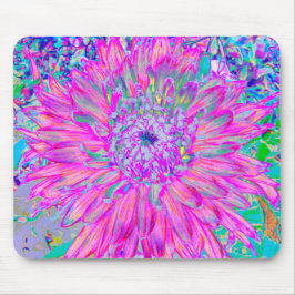 Cool rosa Blau und Lila Künstlerische Dahlia Blüte Mousepad