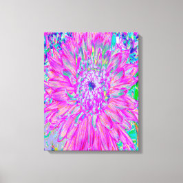 Cool-rosa, blaue und Lila Kaktus-Dahlia-Explosion Leinwanddruck