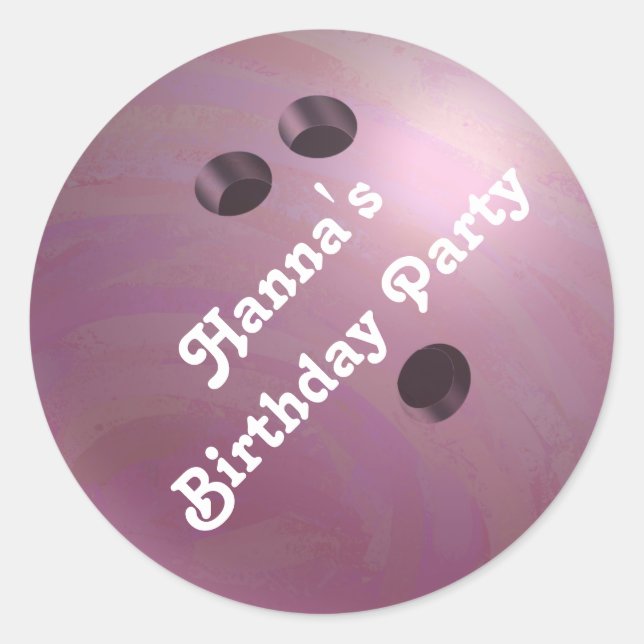 Cool rosa Bowling Ball Custom Party Sticker (Vorderseite)