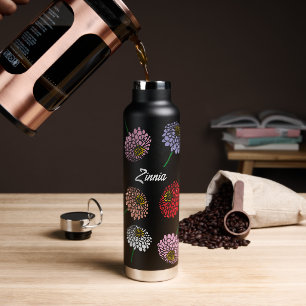Cool rosa-gelbe Zinnia-Blume Trinkflasche